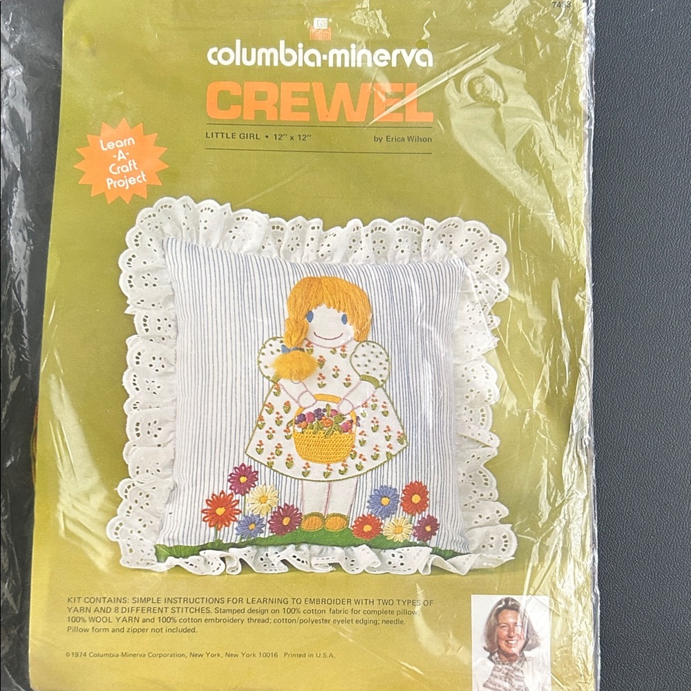 Columbia-Minerva Crewel Embroidery Kit - Little Girl Design